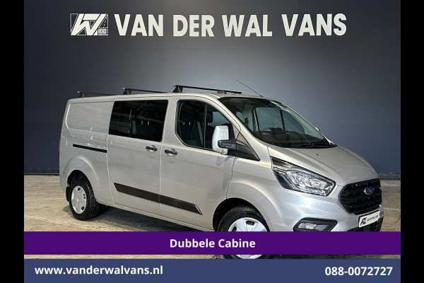 Ford Transit Custom 2.0 TDCI 131pk L2H1 Dubbele Cabine Euro6 Airco | 6-Zits | LED | Cruisecontrol | Verwarmde voorruit Parkeersensoren, Dakdragers, 2800kg trekvermogen
