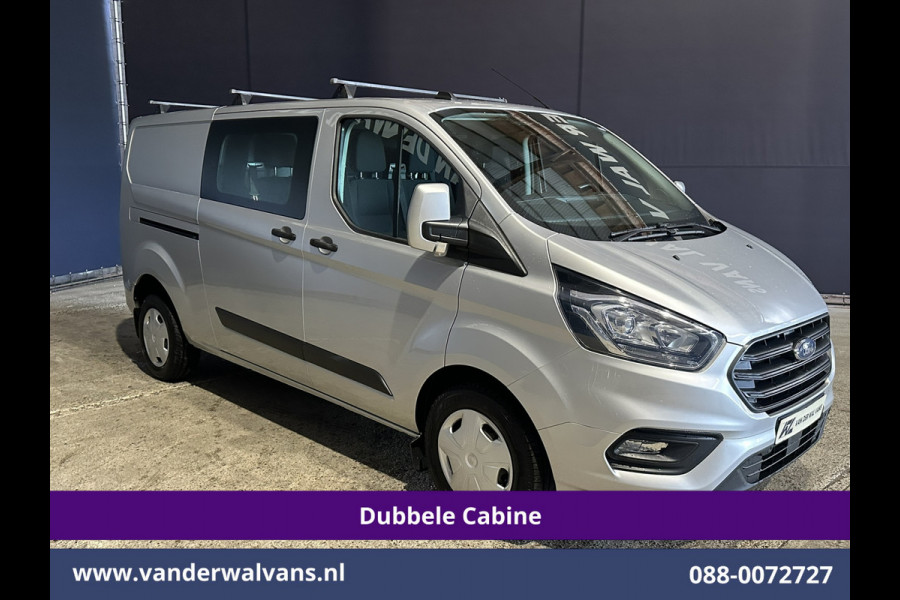 Ford Transit Custom 2.0 TDCI 131pk L2H1 Dubbele Cabine Euro6 Airco | 6-Zits | LED | Cruisecontrol | Verwarmde voorruit Parkeersensoren, Dakdragers, 2800kg trekvermogen