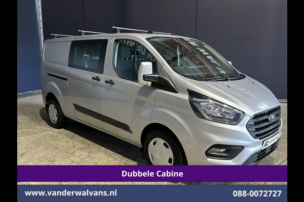 Ford Transit Custom 2.0 TDCI 131pk L2H1 Dubbele Cabine Euro6 Airco | 6-Zits | LED | Cruisecontrol | Verwarmde voorruit Parkeersensoren, Dakdragers, 2800kg trekvermogen