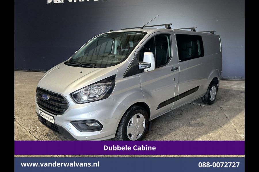 Ford Transit Custom 2.0 TDCI 131pk L2H1 Dubbele Cabine Euro6 Airco | 6-Zits | LED | Cruisecontrol | Verwarmde voorruit Parkeersensoren, Dakdragers, 2800kg trekvermogen