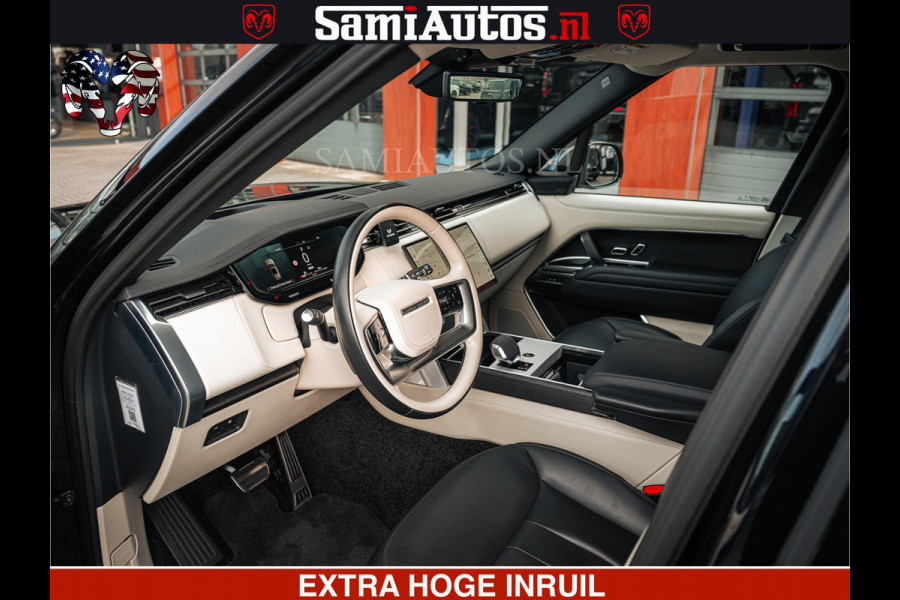 Land Rover Range Rover P550e 551 PK GARANTIE TOT 14-03-2029 | ACHTERAS BESTURING | SOFT CLOSE | HEAD-UP | FACELIFT MODEL | 23 INCH VELGEN | PANORAMADAK | STUURVERWARMING | STOEL KOELING | Incl btw | Fabrieksgarantie tot 14-03-2029 – Geniet van gemoedsrust met uitgebreide dekking tot deze datum.
