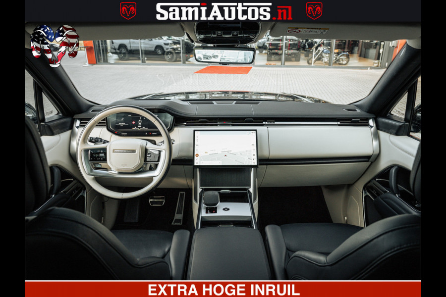Land Rover Range Rover P550e 551 PK GARANTIE TOT 14-03-2029 | ACHTERAS BESTURING | SOFT CLOSE | HEAD-UP | FACELIFT MODEL | 23 INCH VELGEN | PANORAMADAK | STUURVERWARMING | STOEL KOELING | Incl btw | Fabrieksgarantie tot 14-03-2029 – Geniet van gemoedsrust met uitgebreide dekking tot deze datum.