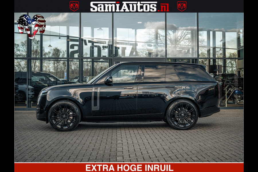 Land Rover Range Rover P550e 551 PK GARANTIE TOT 14-03-2029 | ACHTERAS BESTURING | SOFT CLOSE | HEAD-UP | FACELIFT MODEL | 23 INCH VELGEN | PANORAMADAK | STUURVERWARMING | STOEL KOELING | Incl btw | Fabrieksgarantie tot 14-03-2029 – Geniet van gemoedsrust met uitgebreide dekking tot deze datum.