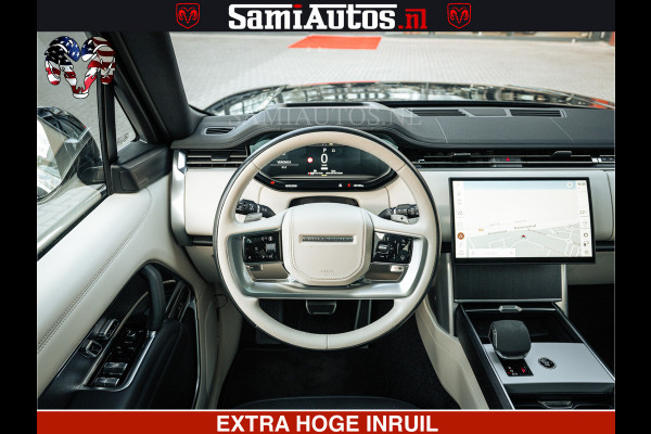 Land Rover Range Rover P550e 551 PK GARANTIE TOT 14-03-2029 | ACHTERAS BESTURING | SOFT CLOSE | HEAD-UP | FACELIFT MODEL | 23 INCH VELGEN | PANORAMADAK | STUURVERWARMING | STOEL KOELING | Incl btw | Fabrieksgarantie tot 14-03-2029 – Geniet van gemoedsrust met uitgebreide dekking tot deze datum.