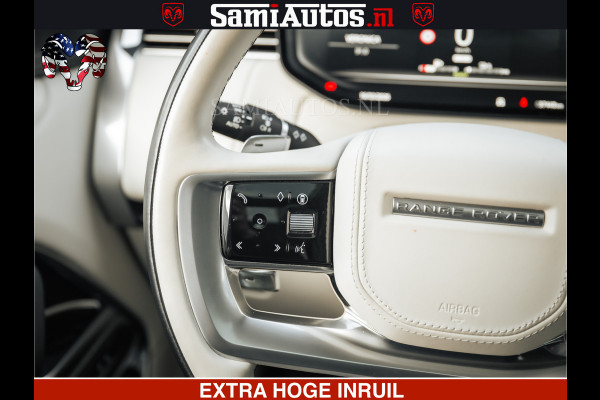 Land Rover Range Rover P550e 551 PK GARANTIE TOT 14-03-2029 | ACHTERAS BESTURING | SOFT CLOSE | HEAD-UP | FACELIFT MODEL | 23 INCH VELGEN | PANORAMADAK | STUURVERWARMING | STOEL KOELING | Incl btw | Fabrieksgarantie tot 14-03-2029 – Geniet van gemoedsrust met uitgebreide dekking tot deze datum.