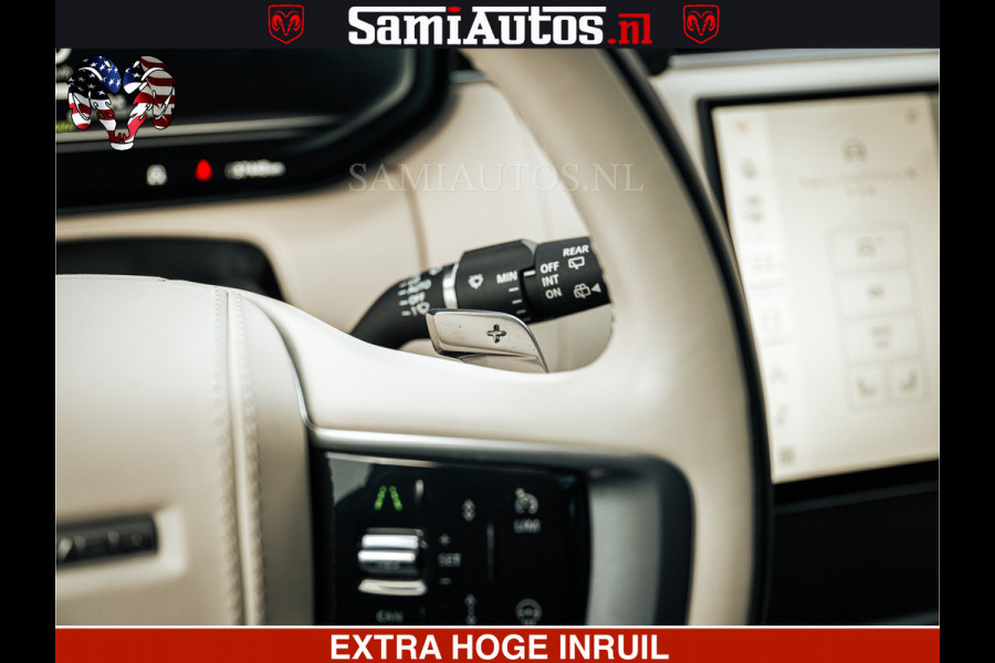 Land Rover Range Rover P550e 551 PK GARANTIE TOT 14-03-2029 | ACHTERAS BESTURING | SOFT CLOSE | HEAD-UP | FACELIFT MODEL | 23 INCH VELGEN | PANORAMADAK | STUURVERWARMING | STOEL KOELING | Incl btw | Fabrieksgarantie tot 14-03-2029 – Geniet van gemoedsrust met uitgebreide dekking tot deze datum.