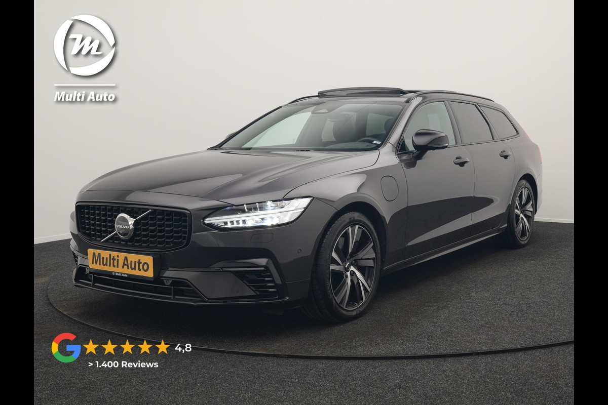 Volvo V90 T6 AWD Ultimate Dark PHEV 350pk Dealer O.H. | Panodak | Head Up | 360 Camera | Adaptive Cruise | Harman / Kardon | Lederen Sportstoelen Memory & Ventilatie | Keyless | Stoelen & Stuur Verwarmd | Apple Carplay | Virtual | DAB | Plug In Hybrid