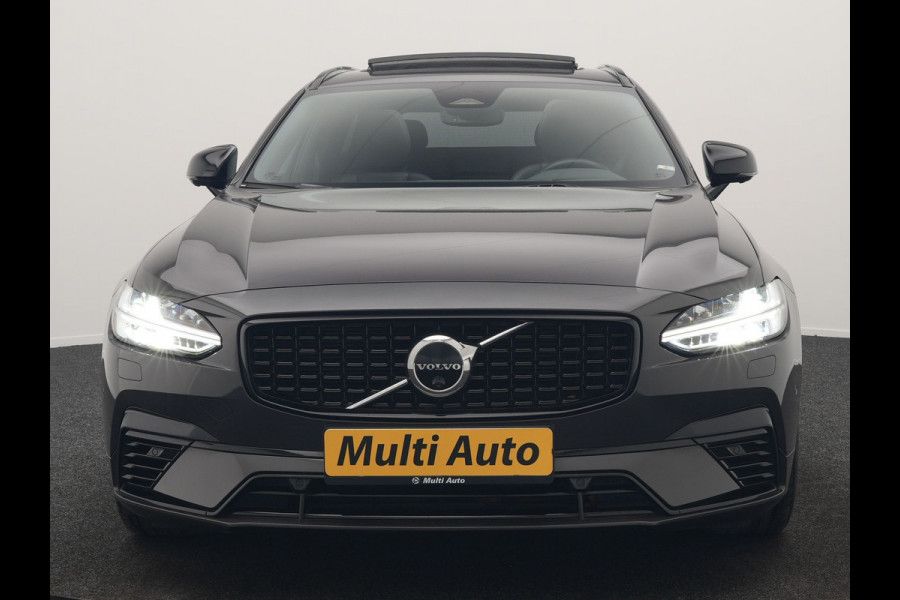 Volvo V90 T6 AWD Ultimate Dark PHEV 350pk Dealer O.H. | Panodak | Head Up | 360 Camera | Adaptive Cruise | Harman / Kardon | Lederen Sportstoelen Memory & Ventilatie | Keyless | Stoelen & Stuur Verwarmd | Apple Carplay | Virtual | DAB | Plug In Hybrid