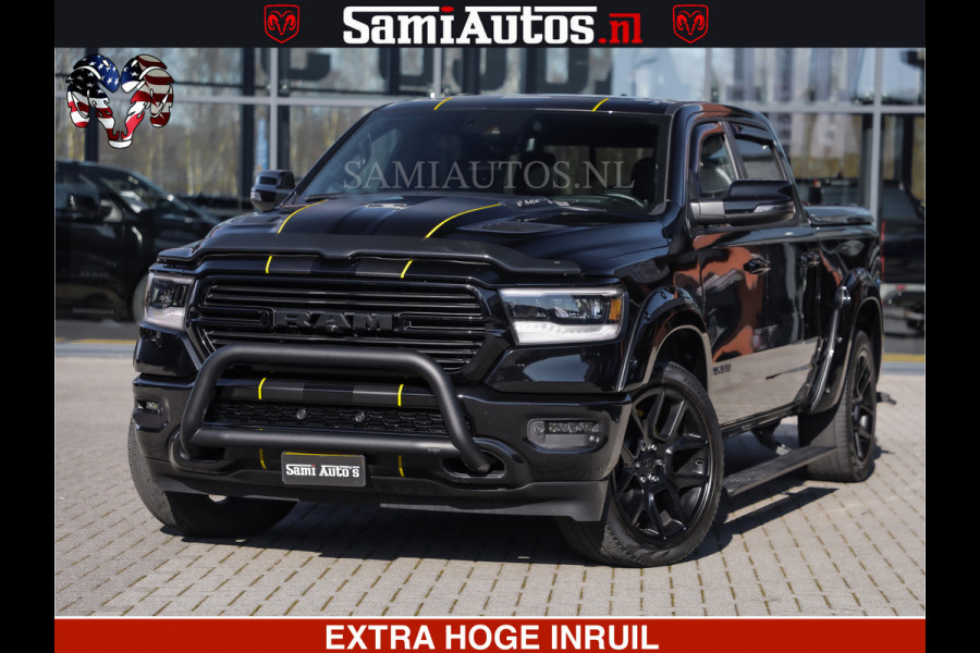 Dodge Ram HULK PACK | BULLBAR | 5.7 V8 | HUD | PANO | DIGI CLUSTER | 360CAM | ADAPTIVE CRUISE | HEADUP | DIGITALE BINNENSPIEGEL | LARAMIE  3500KG | LEDER | LANE ASSIST | DODE HOEK INSTALLATIE |