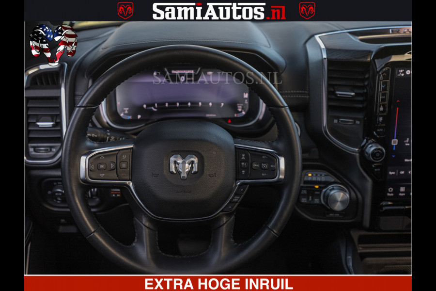 Dodge Ram HULK PACK | BULLBAR | 5.7 V8 | HUD | PANO | DIGI CLUSTER | 360CAM | ADAPTIVE CRUISE | HEADUP | DIGITALE BINNENSPIEGEL | LARAMIE  3500KG | LEDER | LANE ASSIST | DODE HOEK INSTALLATIE |