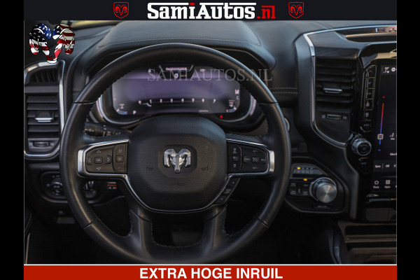 Dodge Ram HULK PACK | BULLBAR | 5.7 V8 | HUD | PANO | DIGI CLUSTER | 360CAM | ADAPTIVE CRUISE | HEADUP | DIGITALE BINNENSPIEGEL | LARAMIE  3500KG | LEDER | LANE ASSIST | DODE HOEK INSTALLATIE |
