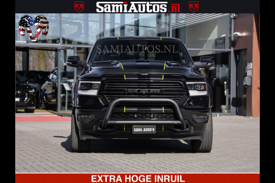 Dodge Ram HULK PACK | BULLBAR | 5.7 V8 | HUD | PANO | DIGI CLUSTER | 360CAM | ADAPTIVE CRUISE | HEADUP | DIGITALE BINNENSPIEGEL | LARAMIE  3500KG | LEDER | LANE ASSIST | DODE HOEK INSTALLATIE |