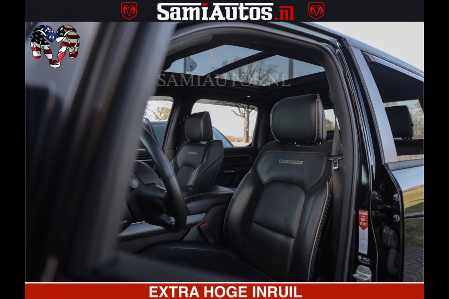 Dodge Ram HULK PACK | BULLBAR | 5.7 V8 | HUD | PANO | DIGI CLUSTER | 360CAM | ADAPTIVE CRUISE | HEADUP | DIGITALE BINNENSPIEGEL | LARAMIE  3500KG | LEDER | LANE ASSIST | DODE HOEK INSTALLATIE |