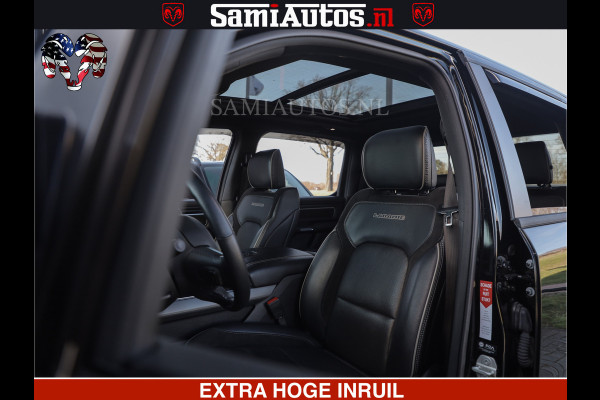 Dodge Ram HULK PACK | BULLBAR | 5.7 V8 | HUD | PANO | DIGI CLUSTER | 360CAM | ADAPTIVE CRUISE | HEADUP | DIGITALE BINNENSPIEGEL | LARAMIE  3500KG | LEDER | LANE ASSIST | DODE HOEK INSTALLATIE |