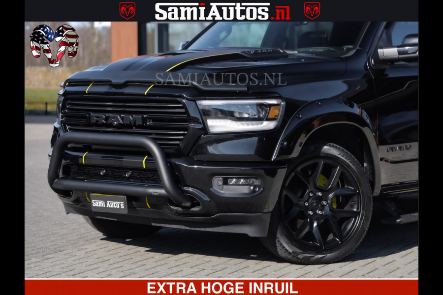 Dodge Ram HULK PACK | BULLBAR | 5.7 V8 | HUD | PANO | DIGI CLUSTER | 360CAM | ADAPTIVE CRUISE | HEADUP | DIGITALE BINNENSPIEGEL | LARAMIE  3500KG | LEDER | LANE ASSIST | DODE HOEK INSTALLATIE |