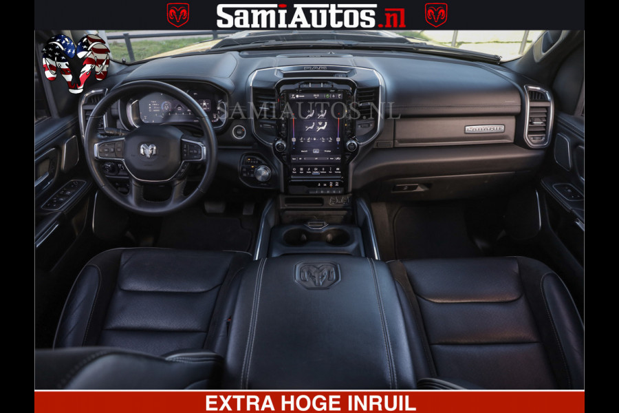 Dodge Ram HULK PACK | BULLBAR | 5.7 V8 | HUD | PANO | DIGI CLUSTER | 360CAM | ADAPTIVE CRUISE | HEADUP | DIGITALE BINNENSPIEGEL | LARAMIE  3500KG | LEDER | LANE ASSIST | DODE HOEK INSTALLATIE |