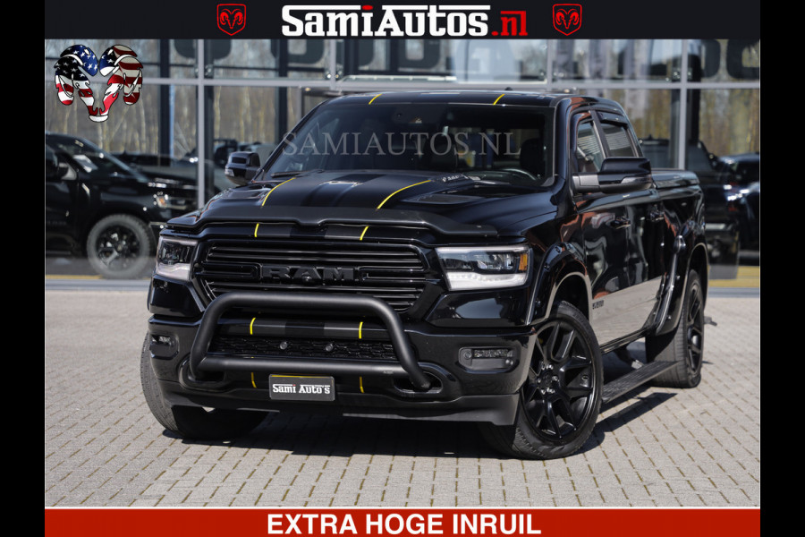 Dodge Ram HULK PACK | BULLBAR | 5.7 V8 | HUD | PANO | DIGI CLUSTER | 360CAM | ADAPTIVE CRUISE | HEADUP | DIGITALE BINNENSPIEGEL | LARAMIE  3500KG | LEDER | LANE ASSIST | DODE HOEK INSTALLATIE |