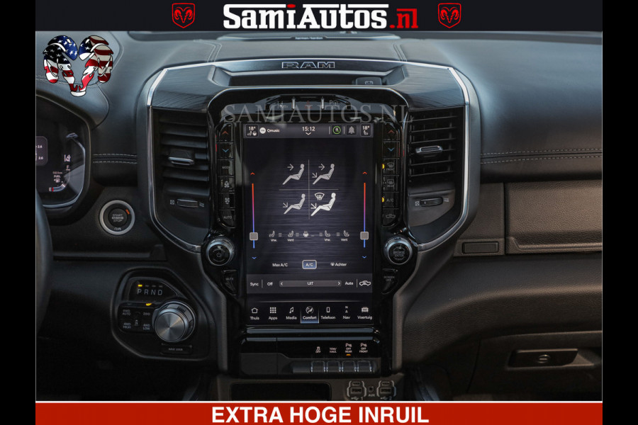 Dodge Ram HULK PACK | BULLBAR | 5.7 V8 | HUD | PANO | DIGI CLUSTER | 360CAM | ADAPTIVE CRUISE | HEADUP | DIGITALE BINNENSPIEGEL | LARAMIE  3500KG | LEDER | LANE ASSIST | DODE HOEK INSTALLATIE |