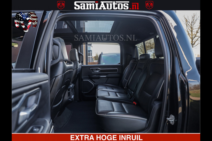 Dodge Ram HULK PACK | BULLBAR | 5.7 V8 | HUD | PANO | DIGI CLUSTER | 360CAM | ADAPTIVE CRUISE | HEADUP | DIGITALE BINNENSPIEGEL | LARAMIE  3500KG | LEDER | LANE ASSIST | DODE HOEK INSTALLATIE |