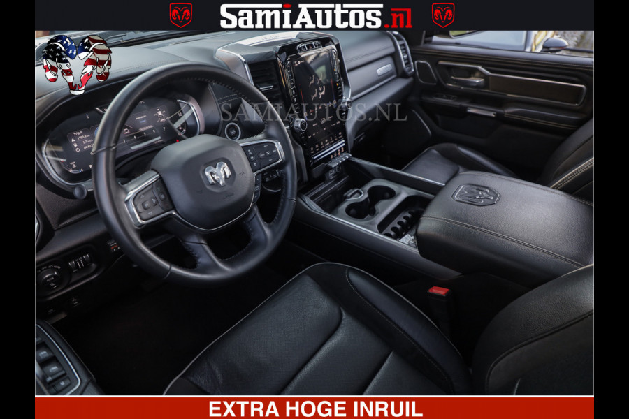 Dodge Ram HULK PACK | BULLBAR | 5.7 V8 | HUD | PANO | DIGI CLUSTER | 360CAM | ADAPTIVE CRUISE | HEADUP | DIGITALE BINNENSPIEGEL | LARAMIE  3500KG | LEDER | LANE ASSIST | DODE HOEK INSTALLATIE |