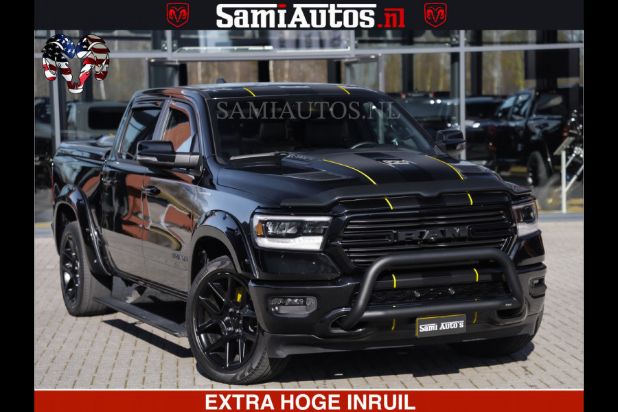 Dodge Ram HULK PACK | BULLBAR | 5.7 V8 | HUD | PANO | DIGI CLUSTER | 360CAM | ADAPTIVE CRUISE | HEADUP | DIGITALE BINNENSPIEGEL | LARAMIE  3500KG | LEDER | LANE ASSIST | DODE HOEK INSTALLATIE |
