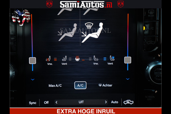 Dodge Ram HULK PACK | BULLBAR | 5.7 V8 | HUD | PANO | DIGI CLUSTER | 360CAM | ADAPTIVE CRUISE | HEADUP | DIGITALE BINNENSPIEGEL | LARAMIE  3500KG | LEDER | LANE ASSIST | DODE HOEK INSTALLATIE |