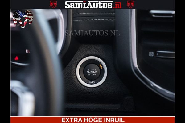 Dodge Ram HULK PACK | BULLBAR | 5.7 V8 | HUD | PANO | DIGI CLUSTER | 360CAM | ADAPTIVE CRUISE | HEADUP | DIGITALE BINNENSPIEGEL | LARAMIE  3500KG | LEDER | LANE ASSIST | DODE HOEK INSTALLATIE |