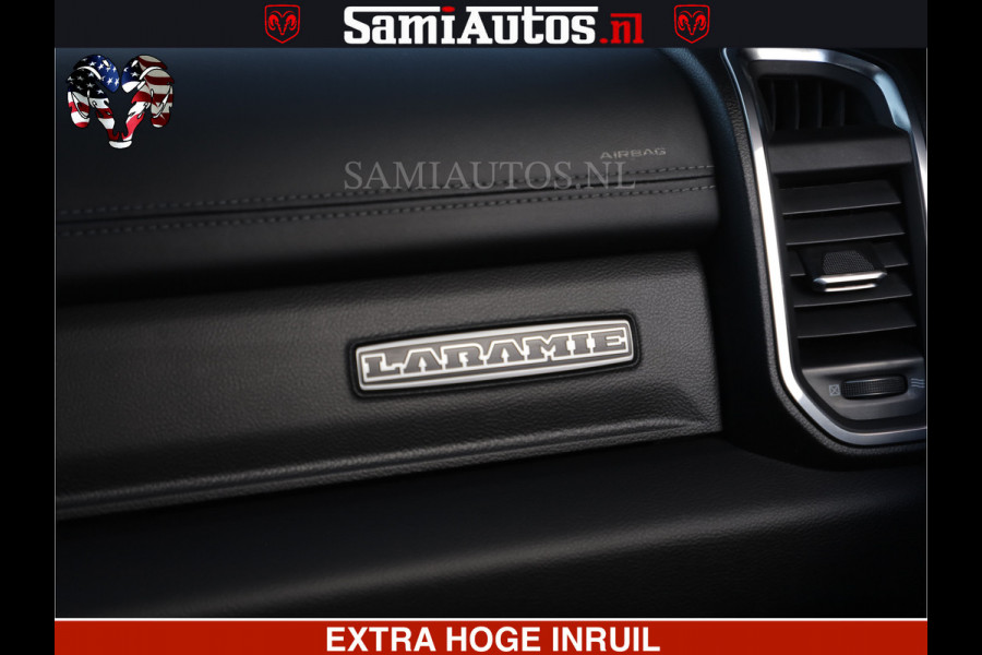 Dodge Ram HULK PACK | BULLBAR | 5.7 V8 | HUD | PANO | DIGI CLUSTER | 360CAM | ADAPTIVE CRUISE | HEADUP | DIGITALE BINNENSPIEGEL | LARAMIE  3500KG | LEDER | LANE ASSIST | DODE HOEK INSTALLATIE |