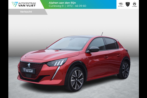 Peugeot e-208 EV GT Pack 50 kWh SOH 95% | PANORAMADAK | CAMERA MET SENSOREN | E.C.C. | STOELVERWARMING |