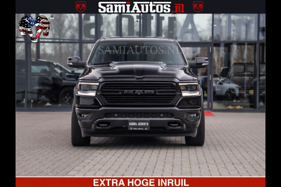 Dodge Ram RAM VOL | BLACK ON BLACK | LUCHTVERING | 5.7 V8 HEMI | PANODAK | ADAPTIVE CRUISE | 360 CAMERA | 22 INCH SPORT WIELEN | DUBELE CABINE | 5 PERSOONS |