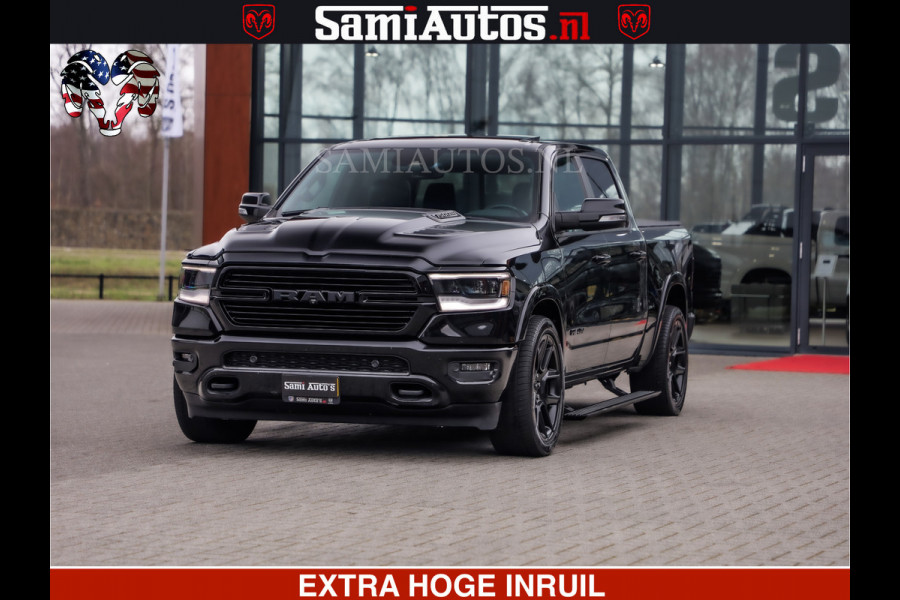 Dodge Ram RAM VOL | BLACK ON BLACK | LUCHTVERING | 5.7 V8 HEMI | PANODAK | ADAPTIVE CRUISE | 360 CAMERA | 22 INCH SPORT WIELEN | DUBELE CABINE | 5 PERSOONS |