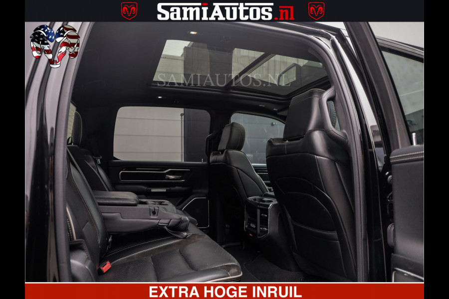Dodge Ram RAM VOL | BLACK ON BLACK | LUCHTVERING | 5.7 V8 HEMI | PANODAK | ADAPTIVE CRUISE | 360 CAMERA | 22 INCH SPORT WIELEN | DUBELE CABINE | 5 PERSOONS |