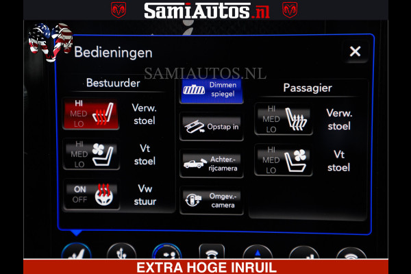 Dodge Ram RAM VOL | BLACK ON BLACK | LUCHTVERING | 5.7 V8 HEMI | PANODAK | ADAPTIVE CRUISE | 360 CAMERA | 22 INCH SPORT WIELEN | DUBELE CABINE | 5 PERSOONS |