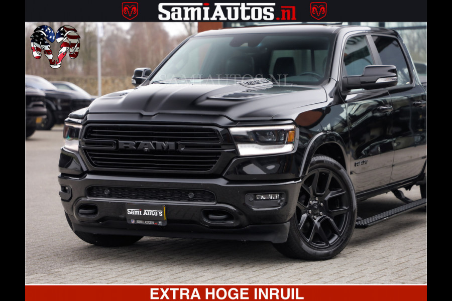 Dodge Ram RAM VOL | BLACK ON BLACK | LUCHTVERING | 5.7 V8 HEMI | PANODAK | ADAPTIVE CRUISE | 360 CAMERA | 22 INCH SPORT WIELEN | DUBELE CABINE | 5 PERSOONS |