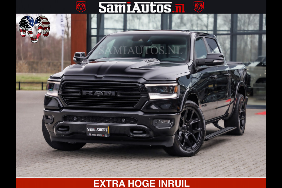 Dodge Ram RAM VOL | BLACK ON BLACK | LUCHTVERING | 5.7 V8 HEMI | PANODAK | ADAPTIVE CRUISE | 360 CAMERA | 22 INCH SPORT WIELEN | DUBELE CABINE | 5 PERSOONS |
