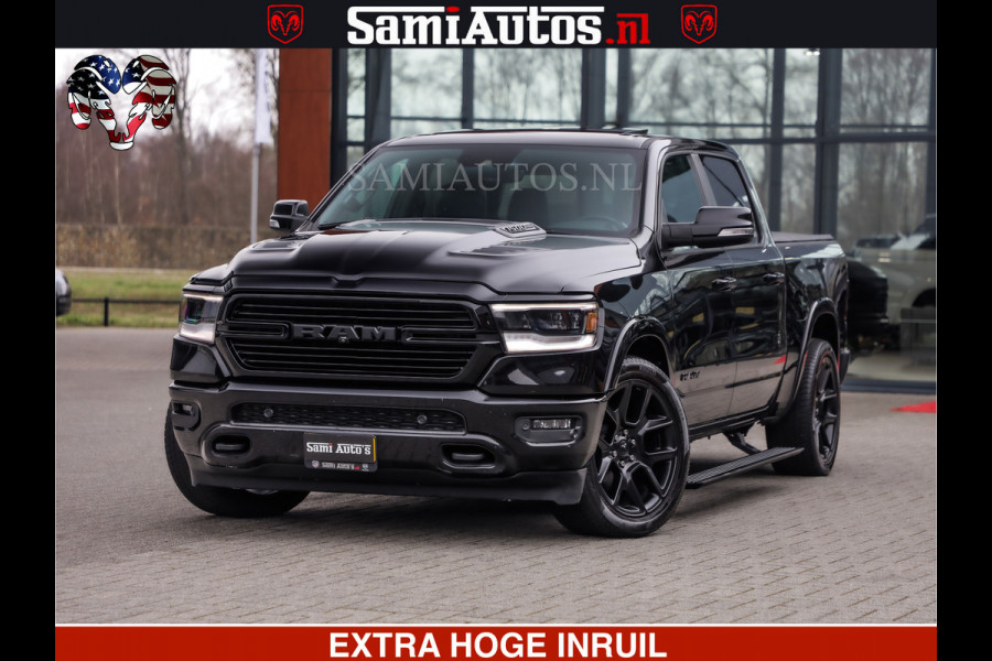 Dodge Ram RAM VOL | BLACK ON BLACK | LUCHTVERING | 5.7 V8 HEMI | PANODAK | ADAPTIVE CRUISE | 360 CAMERA | 22 INCH SPORT WIELEN | DUBELE CABINE | 5 PERSOONS |