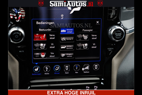 Dodge Ram RAM VOL | BLACK ON BLACK | LUCHTVERING | 5.7 V8 HEMI | PANODAK | ADAPTIVE CRUISE | 360 CAMERA | 22 INCH SPORT WIELEN | DUBELE CABINE | 5 PERSOONS |