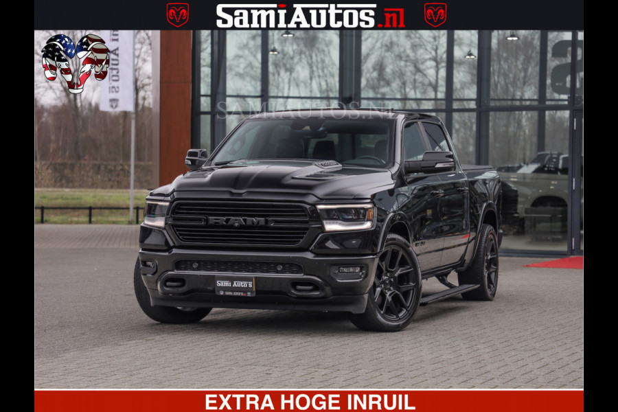 Dodge Ram RAM VOL | BLACK ON BLACK | LUCHTVERING | 5.7 V8 HEMI | PANODAK | ADAPTIVE CRUISE | 360 CAMERA | 22 INCH SPORT WIELEN | DUBELE CABINE | 5 PERSOONS |