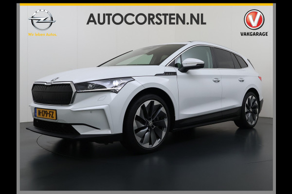 Škoda ENYAQ iV 80 SOH 93% Warmtepomp Panoramadak Leder Adap.Cruise Lmv 21" Elek.Stoel+Memory+Verwarmd Camera Apple Carplay Android Auto Pdc Privacy Glas Matrix-Led DAB Stuur+Achterbankverwarming Draadloze telefoonlader Keyless Dodehoek detectie Dealeronderhouden Origineel Nederlandse Auto Nieuwprijs €59.055,-