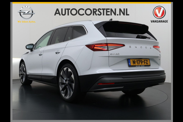 Škoda ENYAQ iV 80 SOH 93% Warmtepomp Panoramadak Leder Adap.Cruise Lmv 21" Elek.Stoel+Memory+Verwarmd Camera Apple Carplay Android Auto Pdc Privacy Glas Matrix-Led DAB Stuur+Achterbankverwarming Draadloze telefoonlader Keyless Dodehoek detectie Dealeronderhouden Origineel Nederlandse Auto Nieuwprijs €59.055,-