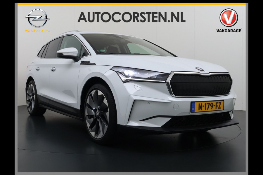 Škoda ENYAQ iV 80 SOH 93% Warmtepomp Panoramadak Leder Adap.Cruise Lmv 21" Elek.Stoel+Memory+Verwarmd Camera Apple Carplay Android Auto Pdc Privacy Glas Matrix-Led DAB Stuur+Achterbankverwarming Draadloze telefoonlader Keyless Dodehoek detectie Dealeronderhouden Origineel Nederlandse Auto Nieuwprijs €59.055,-