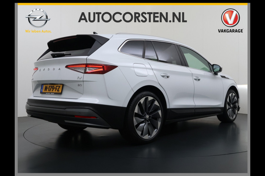 Škoda ENYAQ iV 80 SOH 93% Warmtepomp Panoramadak Leder Adap.Cruise Lmv 21" Elek.Stoel+Memory+Verwarmd Camera Apple Carplay Android Auto Pdc Privacy Glas Matrix-Led DAB Stuur+Achterbankverwarming Draadloze telefoonlader Keyless Dodehoek detectie Dealeronderhouden Origineel Nederlandse Auto Nieuwprijs €59.055,-