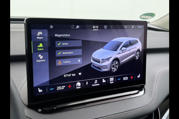 Škoda ENYAQ iV 80 SOH 93% Warmtepomp Panoramadak Leder Adap.Cruise Lmv 21" Elek.Stoel+Memory+Verwarmd Camera Apple Carplay Android Auto Pdc Privacy Glas Matrix-Led DAB Stuur+Achterbankverwarming Draadloze telefoonlader Keyless Dodehoek detectie Dealeronderhouden Origineel Nederlandse Auto Nieuwprijs €59.055,-