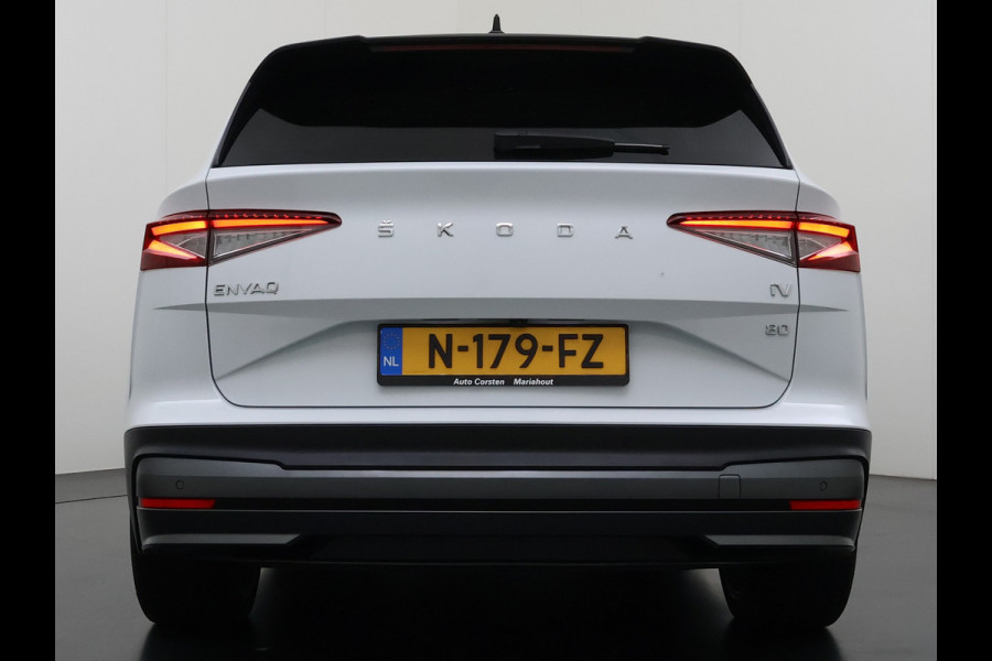 Škoda ENYAQ iV 80 SOH 93% Warmtepomp Panoramadak Leder Adap.Cruise Lmv 21" Elek.Stoel+Memory+Verwarmd Camera Apple Carplay Android Auto Pdc Privacy Glas Matrix-Led DAB Stuur+Achterbankverwarming Draadloze telefoonlader Keyless Dodehoek detectie Dealeronderhouden Origineel Nederlandse Auto Nieuwprijs €59.055,-