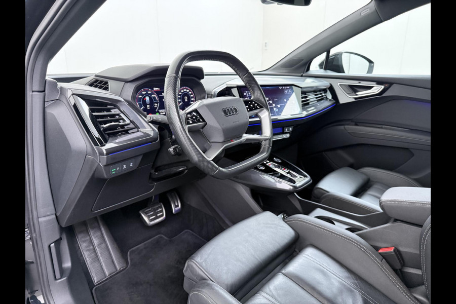 Audi Q4 Sportback e-tron 50 quattro S edition 77 kWh | 3X S-LINE| SOH 93% | LEER |MATRIX LED| ADAPTIVE CRUISE CONTROL | LEDER | ELEKTRISCHE ACHTERKLEP| CAMERA| 21 INCH!