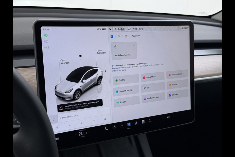 Tesla Model Y RWD SOH 95% Warmtepomp LFP-Accu Leder Lmv Camera's Panoramadak Adap.Cruise Navi Ecc Autopilot Stoel+Stuur+Achterbank Verwarming Elek.Achterklep Dodehoek detector Draadloze telefoonlader 1e Eigenaar Origineel Nederlandse Auto Fabrieksgarantie op Motor en Accu tot 08-03-2032/160.000km