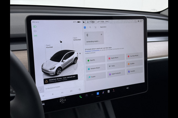 Tesla Model Y RWD SOH 95% Warmtepomp LFP-Accu Leder Lmv Camera's Panoramadak Adap.Cruise Navi Ecc Autopilot Stoel+Stuur+Achterbank Verwarming Elek.Achterklep Dodehoek detector Draadloze telefoonlader 1e Eigenaar Origineel Nederlandse Auto Fabrieksgarantie op Motor en Accu tot 08-03-2032/160.000km