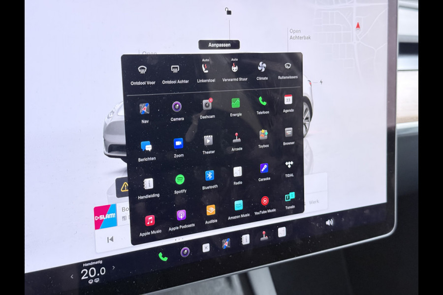 Tesla Model Y RWD SOH 95% Warmtepomp LFP-Accu Leder Lmv Camera's Panoramadak Adap.Cruise Navi Ecc Autopilot Stoel+Stuur+Achterbank Verwarming Elek.Achterklep Dodehoek detector Draadloze telefoonlader 1e Eigenaar Origineel Nederlandse Auto Fabrieksgarantie op Motor en Accu tot 08-03-2032/160.000km