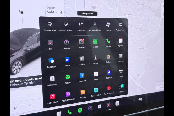Tesla Model Y RWD SOH 95% Warmtepomp LFP-Accu Leder Lmv Camera's Panoramadak Adap.Cruise Navi Ecc Autopilot Stoel+Stuur+Achterbank Verwarming Elek.Achterklep Dodehoek detector Draadloze telefoonlader Origineel Nederlandse Auto Fabrieksgarantie op Motor en Accu tot 7-12-2030/160.000km