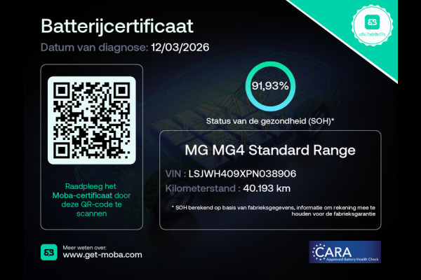 MG Mg4 electric 51kWh LFP Accu SOH 92% Adap.Cruise Apple Carplay Android Auto Pdc Ecc Rijstrooksensor Led Bluetooth DAB Isofix File assistent Verkeersbord detectie €30.000 nieuw!